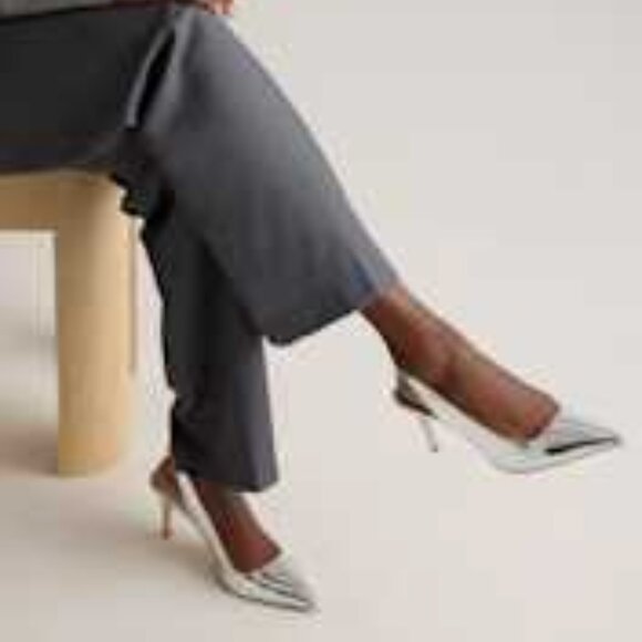 Quince Italian Leather Slingback 75mm Heel size 7 never worn, new in box - Picture 3 of 5